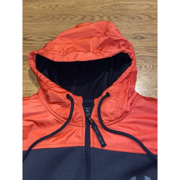 Under Armour Cold Gear Mens Black Red Full Zip Hooded Sweatshirt XXL - Picture 3 of 5